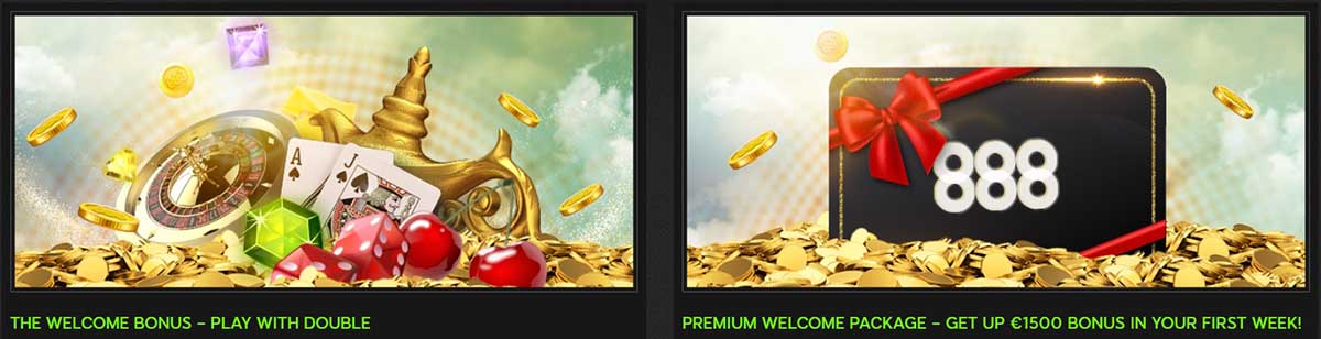 Welcome packages at 888 casino